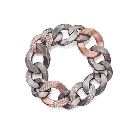 Rock Rock in Silver and Rose Gold with Diamonds