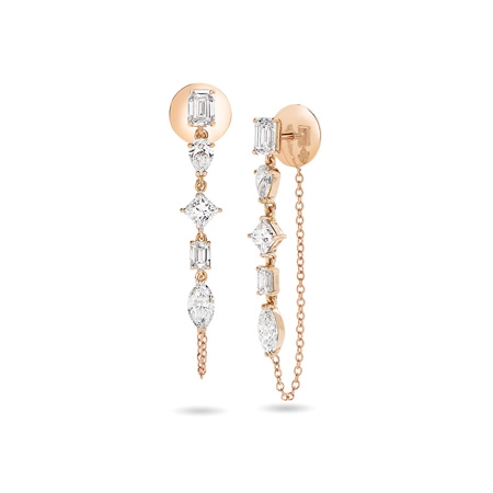Multishape Earrings Rose Gold with Fancy shape Diamonds