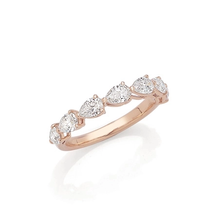 Half band in Rose Gold with Pear shape Diamonds