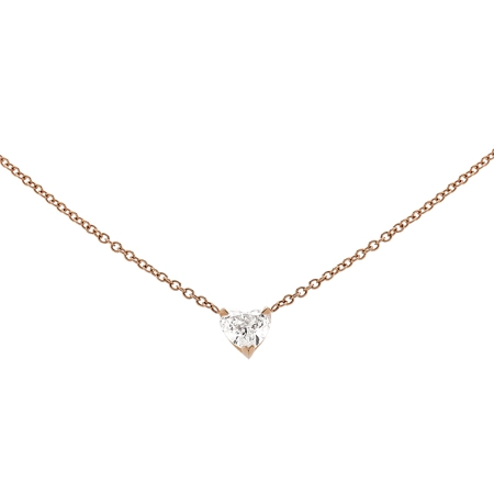 Classics necklace in rose gold with heart shape diamond