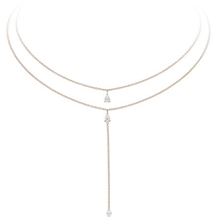 Y-psilon necklace in rose gold diamonds