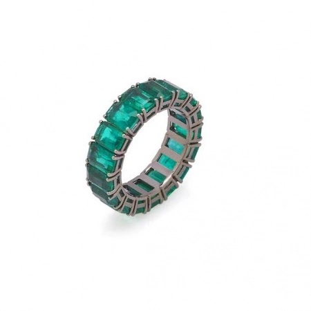  Eternity Ring in burnished gold and Emeralds