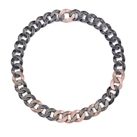 Rock Rock small in Silver, Rose Gold and Diamonds